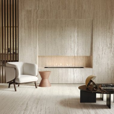 אריח פורצלן לריצוף וחיפוי דמוי טרוורטין איטלקי בגימור מט דרגת R10 במידה 60/120 ס"מ - B